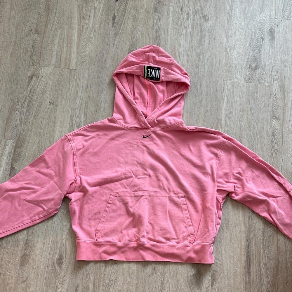 Nike Women's Pink Cropped Hoodie